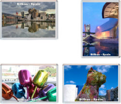 Bilbao - Spain - 4 PACK - Jumbo Fridge Magnet Souvenir Gift Present