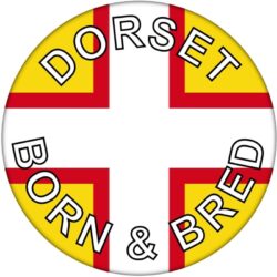 Dorset Born and Bred Flag - 59mm Badge/Badges Gift Present Souvenir