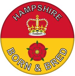 Hampshire Born and Bred Flag - 59mm Badge/Badges Gift Present Souvenir