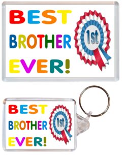 Best Brother Ever - Jumbo Fridge Magnet & Double Sided Large Keyring Key Fob Chain Ring Gift Present Souvenir