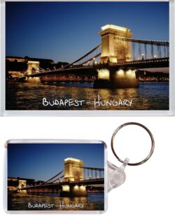 Budapest - Hungary - Jumbo Fridge Magnet & Double Sided Large Keyring Key Fob Chain Ring Gift Present Souvenir
