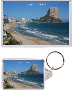 Calp/Calpe - Spain - Jumbo Fridge Magnet & Double Sided Large Keyring Key Fob Chain Ring Gift Present Souvenir