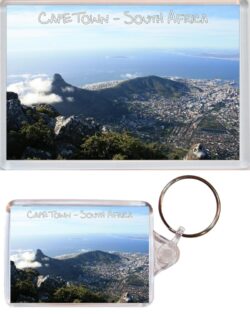 Cape Town - South Africa - Jumbo Fridge Magnet & Double Sided Large Keyring Key Fob Chain Ring Gift Present Souvenir