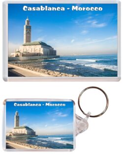Casablanca - Morocco - Jumbo Fridge Magnet & Double Sided Large Keyring Key Fob Chain Ring Gift Present Souvenir