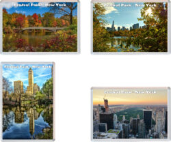Central Park - New York - USA - 4 PACK - Jumbo Fridge Magnet Souvenir Gift Present