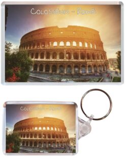 Colosseum - Rome - Italy - Jumbo Fridge Magnet & Double Sided Large Keyring Key Fob Chain Ring Gift Present Souvenir
