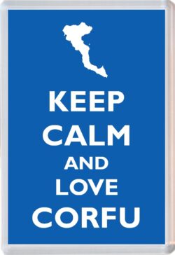 Keep Calm and Love Corfu - Jumbo Fridge Magnet Souvenir Gift Present