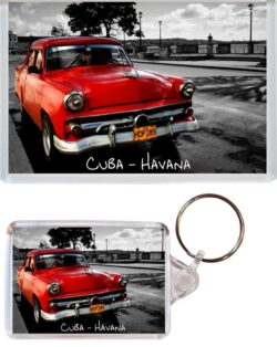 Havana - Cuba - Jumbo Fridge Magnet & Double Sided Large Keyring Key Fob Chain Ring Gift Present Souvenir