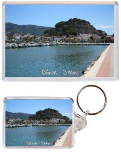 Denia - Spain - Jumbo Fridge Magnet & Double Sided Large Keyring Key Fob Chain Ring Gift Present Souvenir