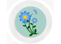Blue Flowers - Car Tax Disc Permit Window Holder - Reusable