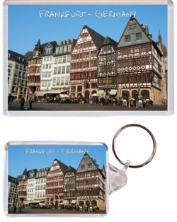 Frankfurt - Germany - Jumbo Fridge Magnet & Double Sided Large Keyring Key Fob Chain Ring Gift Present Souvenir G3