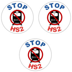 3 PACK - Stop HS2 - 59mm Badge/Badges Gift Present Statement