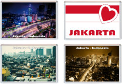 Jakarta - Indonesia - 4 PACK - Jumbo Fridge Magnet Souvenir Gift Present