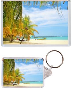 Jamaica - Caribbean - Jumbo Fridge Magnet & Double Sided Large Keyring Key Fob Chain Ring Gift Present Souvenir