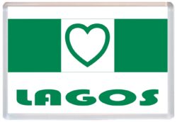 Lagos - Love Nigeria/Nigerian Towns & Cities Flag - Jumbo Fridge Magnet Souvenir Gift Present