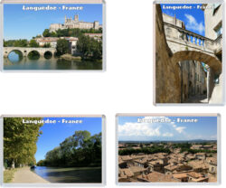 Languedoc - France - 4 PACK - Jumbo Fridge Magnet Souvenir Gift Present