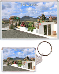 Lanzarote - Spain - Jumbo Fridge Magnet & Double Sided Large Keyring Key Fob Chain Ring Gift Present Souvenir