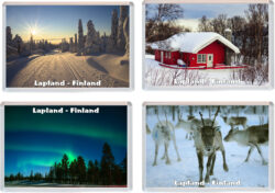 Lapland - Finland - 4 PACK - Jumbo Fridge Magnet Souvenir Gift Present