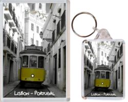 Lisbon - Portugal - Jumbo Fridge Magnet & Double Sided Large Keyring Key Fob Chain Ring Gift Present Souvenir