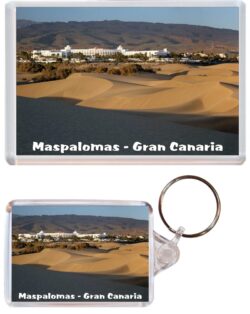 Maspalomas - Gran Canaria - Spain - Jumbo Fridge Magnet & Double Sided Large Keyring Key Fob Chain Ring Gift Present Souvenir
