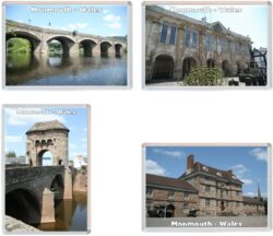 Monmouth - Wales - 4 PACK - Jumbo Fridge Magnet Souvenir Gift Present
