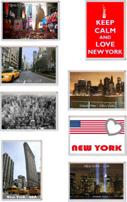 New York - USA (8 PACK) - Jumbo Fridge Magnet Souvenir Gift Present