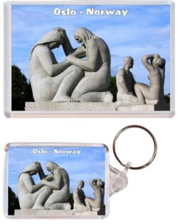 Oslo - Norway - Jumbo Fridge Magnet & Double Sided Large Keyring Key Fob Chain Ring Gift Present Souvenir
