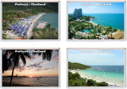 Pattaya - Thailand - 4 PACK - Jumbo Fridge Magnet Souvenir Gift Present