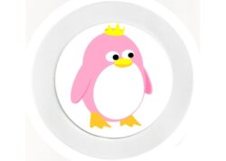 Princess Penguin - Car Tax Disc Permit Window Holder - Reusable