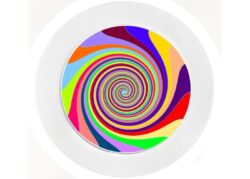 Rainbow Swirl - Car Tax Disc Permit Window Holder - Reusable