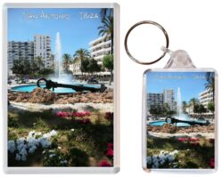 San Antonio - Ibiza - Spain - Jumbo Fridge Magnet & Double Sided Large Keyring Key Fob Chain Ring Gift Present Souvenir