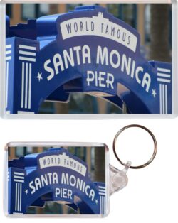 Santa Monica Pier - California - USA - Jumbo Fridge Magnet & Double Sided Large Keyring Key Fob Chain Ring Gift Present Souvenir