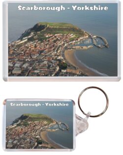 Scarborough - Yorkshire - Jumbo Fridge Magnet & Double Sided Large Keyring Key Fob Chain Ring Gift Present Souvenir