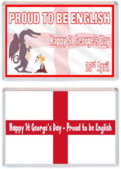 Happy St George's Day (2 PACK) - Jumbo Fridge Magnet Souvenir Gift Present