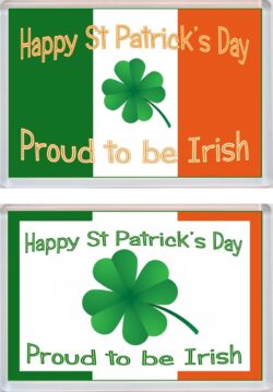Happy St Patrick's Day (2 PACK) - Jumbo Fridge Magnet Souvenir Gift Present
