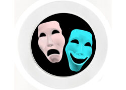 Theatre Masks - Car Tax Disc Permit Window Holder - Reusable