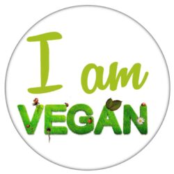 I Am Vegan - 59mm Badge/Badges Gift Present Statement