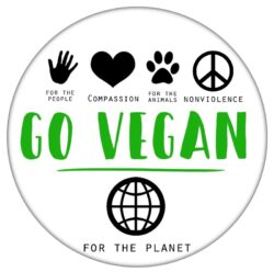 Go Vegan - 59mm Badge/Badges Gift Present Quote Statement