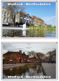 Watford - Hertfordshire (2 PACK) - Jumbo Fridge Magnet Souvenir Gift Present
