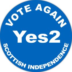 Yes2 - Vote Again - TWO PACK - Car Bumper Laptop Window Decal Sticker Statement Quote Scottish Referendum Independence
