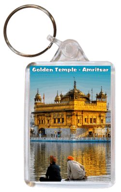 Golden Temple / Amritsar - India - Double Sided Large Keyring Key Fob Chain Ring Gift Present Souvenir 20I4