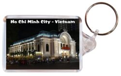 Ho Chi Ming City - Vietnam - Double Sided Large Keyring Key Fob Chain Ring Gift Present Souvenir 20V2