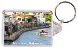 Malacca - Malaysia - Double Sided Large Keyring Key Fob Chain Ring Gift Present Souvenir 20M2