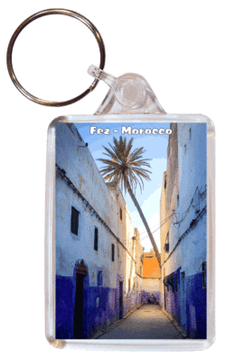 Fez - Morocco - Africa - Double Sided Large Keyring Key Fob Chain Ring Gift Present Souvenir M3
