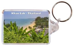 Khao Lak - Thailand - Double Sided Large Keyring Key Fob Chain Ring Gift Present Souvenir 20T1