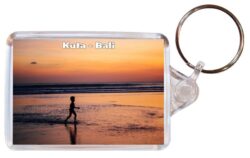 Kuta - Bali - Indonesia - Double Sided Large Keyring Key Fob Chain Ring Gift Present Souvenir 20I1