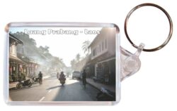 Luang Prabang - Laos - Double Sided Large Keyring Key Fob Chain Ring Gift Present Souvenir 20L3
