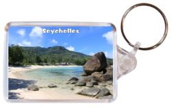 Seychelles - Double Sided Large Keyring Key Fob Chain Ring Gift Present Souvenir 20S2
