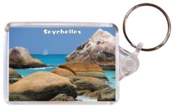 Seychelles - Double Sided Large Keyring Key Fob Chain Ring Gift Present Souvenir 20S3