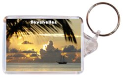 Seychelles - Double Sided Large Keyring Key Fob Chain Ring Gift Present Souvenir 20S4